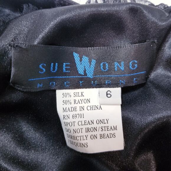 Sue Wong Nocturne Beaded Silk Velvet Halter Dress - Picture 10 of 11